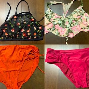 ASSORTED swimming suit tops and bottoms